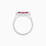 Load image into Gallery viewer, Art Deco Inspired floral Ring with Diamonds
