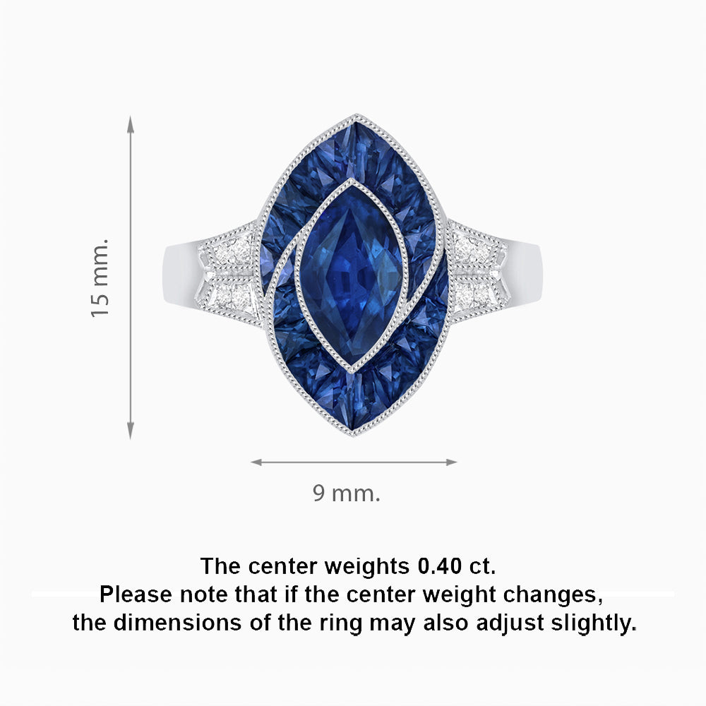 Art Deco Inspired Marquise Diamond Ring