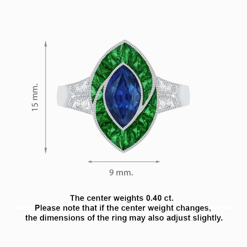 Art Deco Inspired Marquise Diamond Ring
