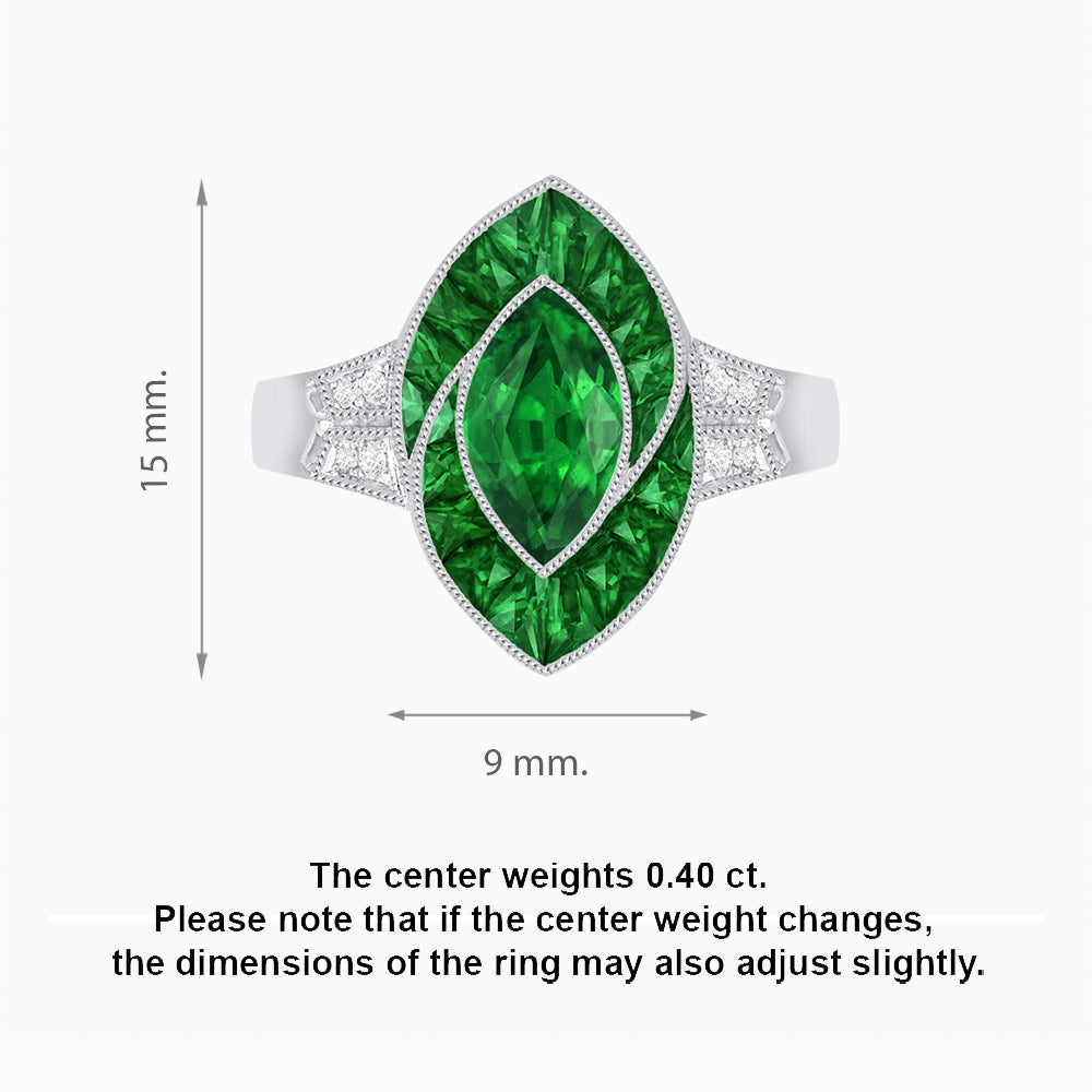 Art Deco Inspired Marquise Diamond Ring