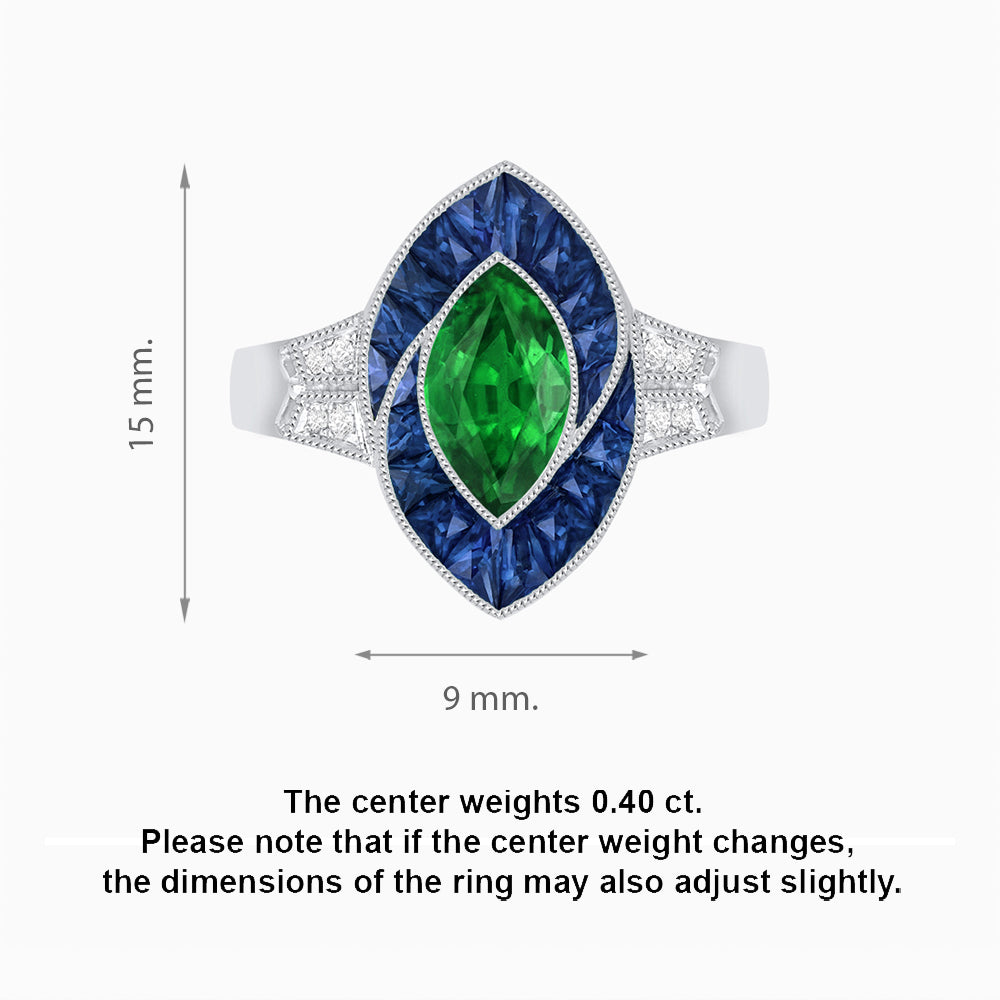 Art Deco Inspired Marquise Diamond Ring
