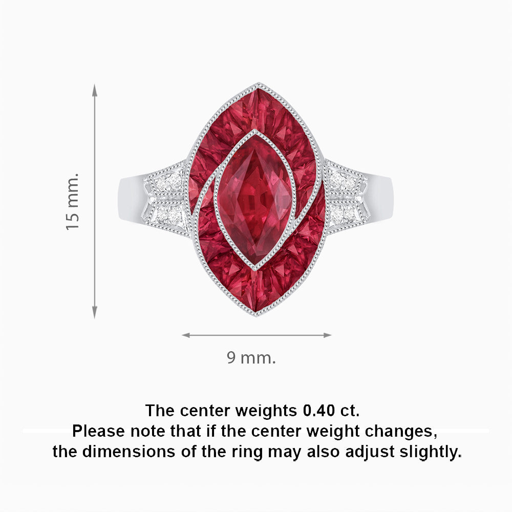 Art Deco Inspired Marquise Diamond Ring
