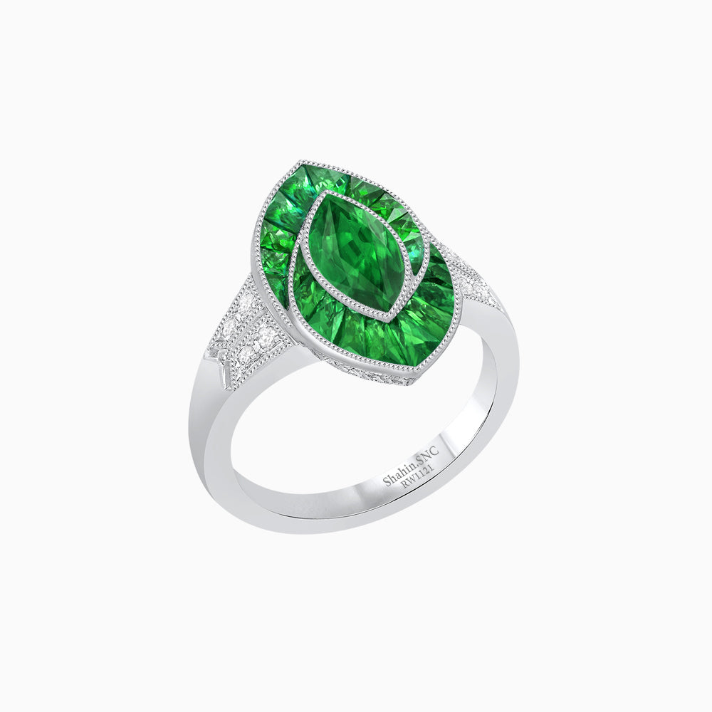 Art Deco Inspired Marquise Diamond Ring