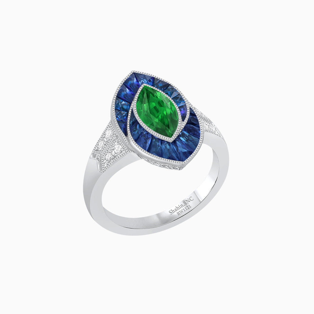 Art Deco Inspired Marquise Diamond Ring