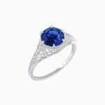 Load image into Gallery viewer, Edwardian Inspired Hexagonal Round Center Mounting Ring - Shahin Jewelry
