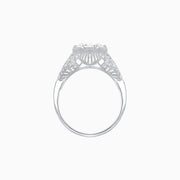 Edwardian Inspired Hexagonal Round Center Mounting Ring - Shahin Jewelry