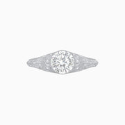 Edwardian Inspired Round Center Filigree Mounting Ring - Shahin Jewelry