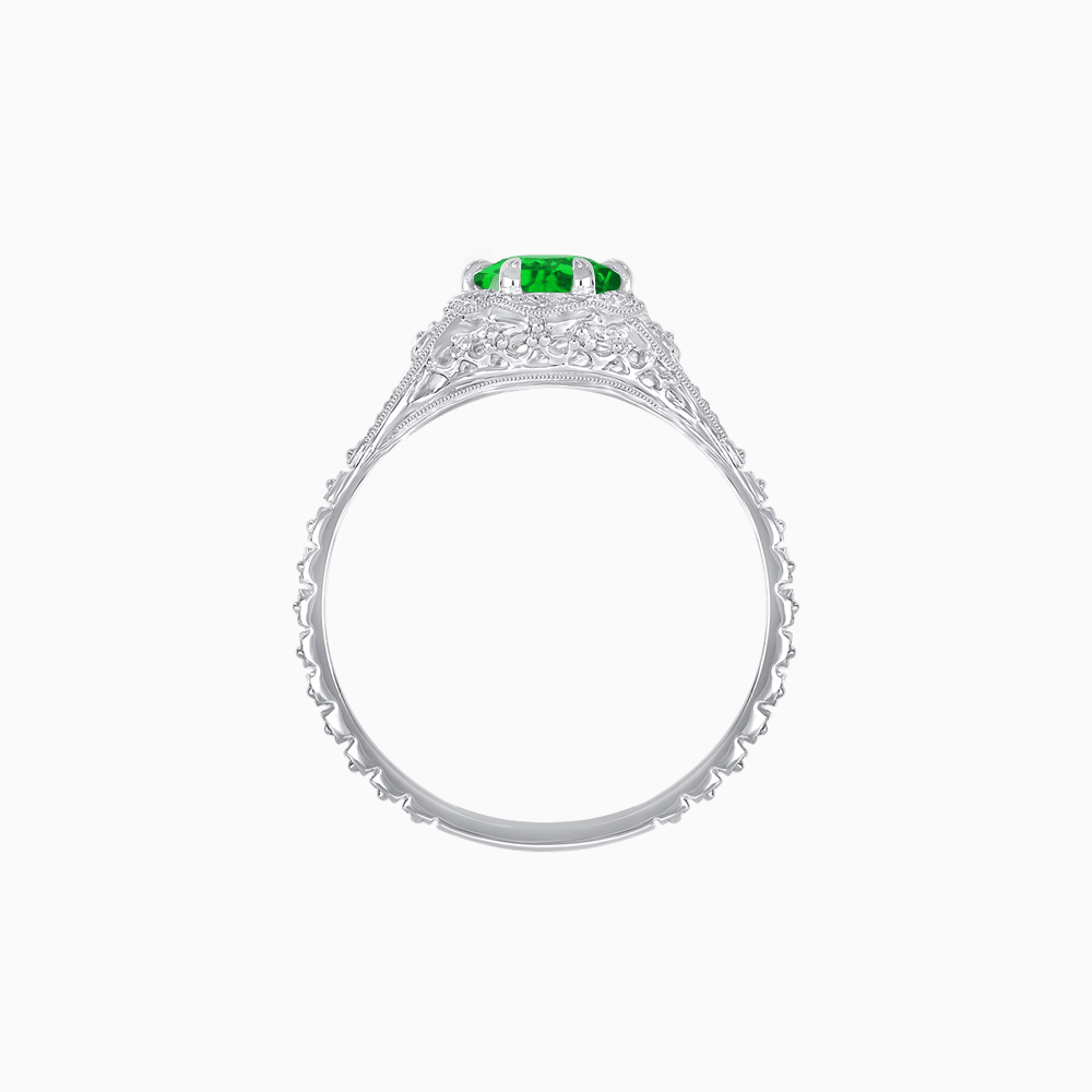 Edwardian Inspired Round Cut Filigree Engagement Ring - Shahin Jewelry