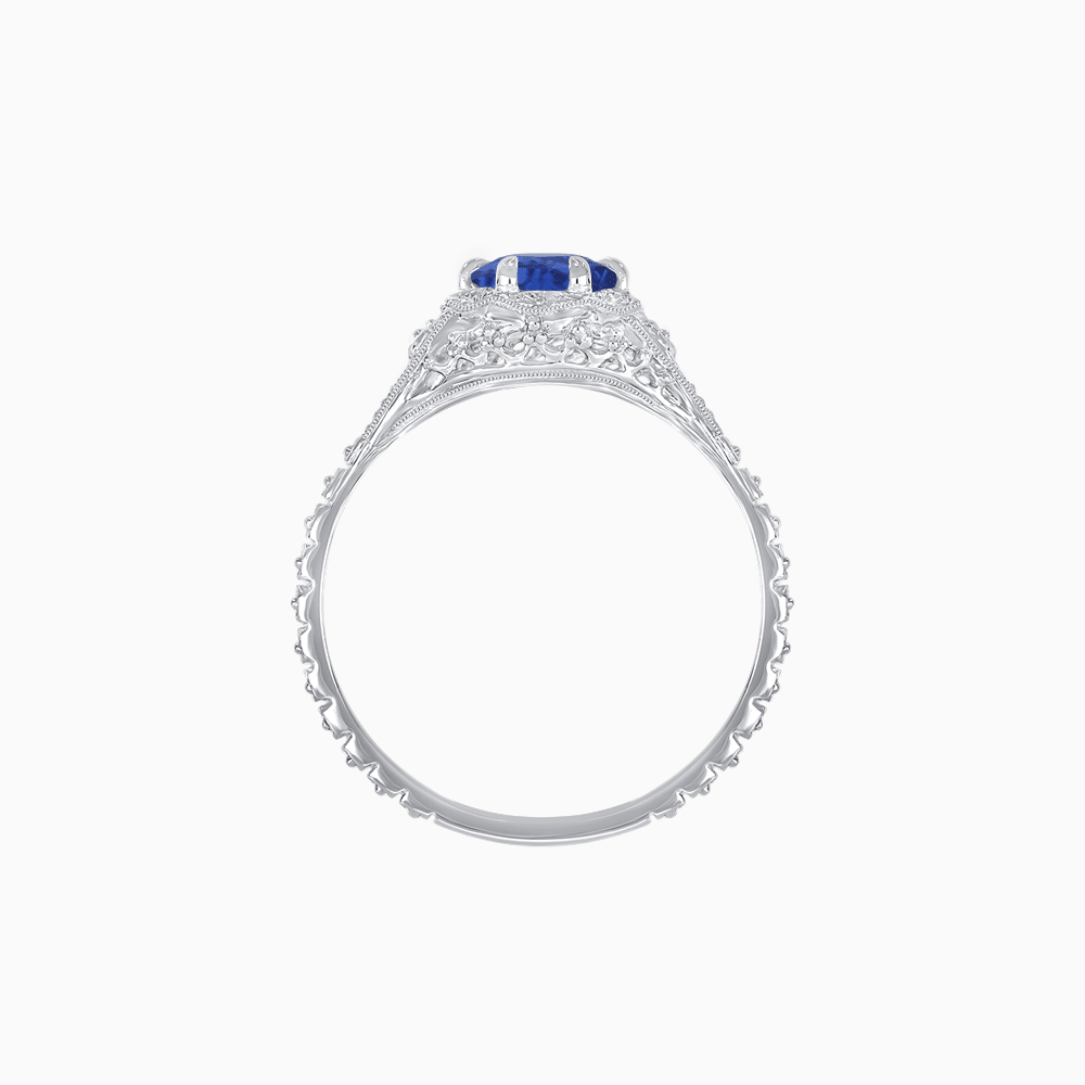 Edwardian Inspired Round Cut Filigree Engagement Ring - Shahin Jewelry