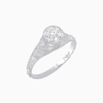 Load image into Gallery viewer, Edwardian Inspired Round Illusion-Set Diamond Filigree Ring - Shahin Jewelry