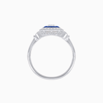 Load image into Gallery viewer, Elegant Art Deco - Inspired Halo Ring with Cushion Cut Center (Mounting) - Shahin Jewelry
