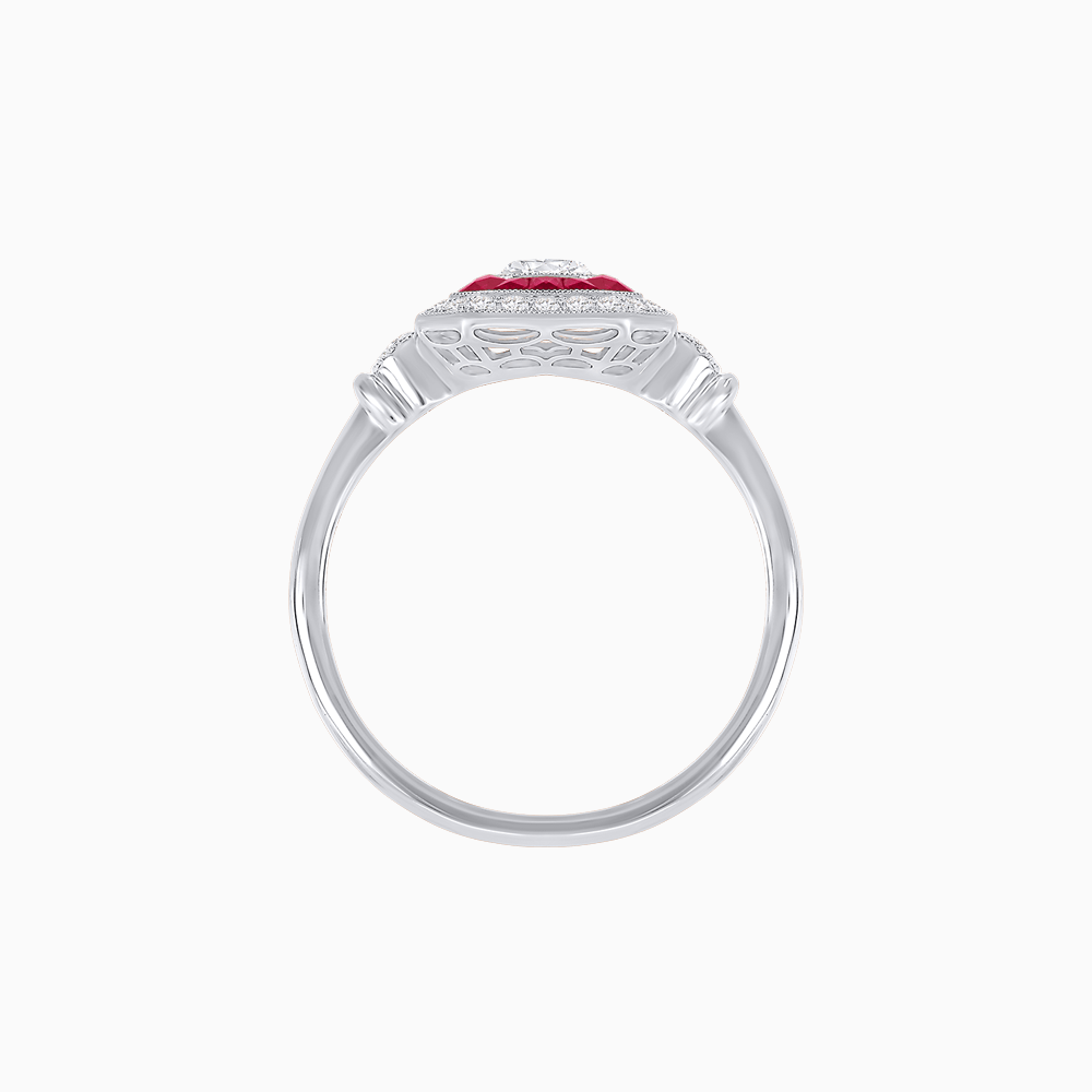 Elegant Art Deco - Inspired Halo Ring with Cushion Cut Center (Mounting) - Shahin Jewelry