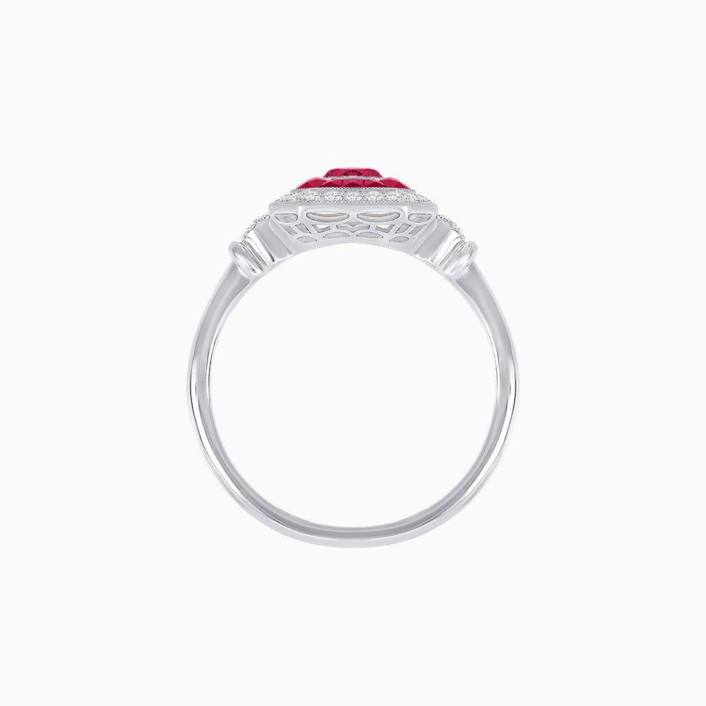Elegant Art Deco - Inspired Halo Ring with Cushion Cut Center (Mounting) - Shahin Jewelry
