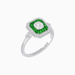 Load image into Gallery viewer, Elegant Art Deco - Inspired Halo Ring with Cushion Cut Center (Mounting) - Shahin Jewelry
