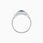 Load image into Gallery viewer, Elegant Art Deco - Inspired Halo Ring with Cushion Cut Center (Mounting) - Shahin Jewelry
