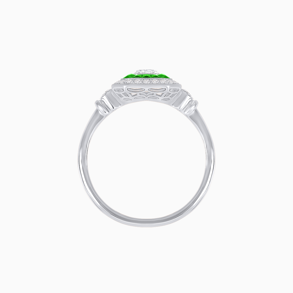 Elegant Art Deco - Inspired Halo Ring with Cushion Cut Center (Mounting) - Shahin Jewelry