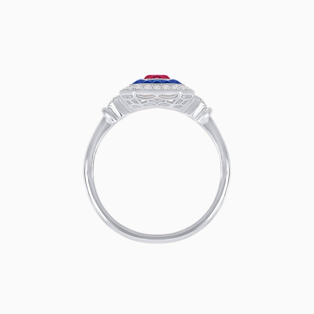 Elegant Art Deco - Inspired Halo Ring with Cushion Cut Center (Mounting) - Shahin Jewelry
