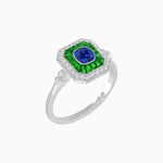 Load image into Gallery viewer, Elegant Art Deco - Inspired Halo Ring with Cushion Cut Center (Mounting) - Shahin Jewelry
