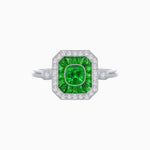 Load image into Gallery viewer, Elegant Art Deco - Inspired Halo Ring with Cushion Cut Center (Mounting) - Shahin Jewelry
