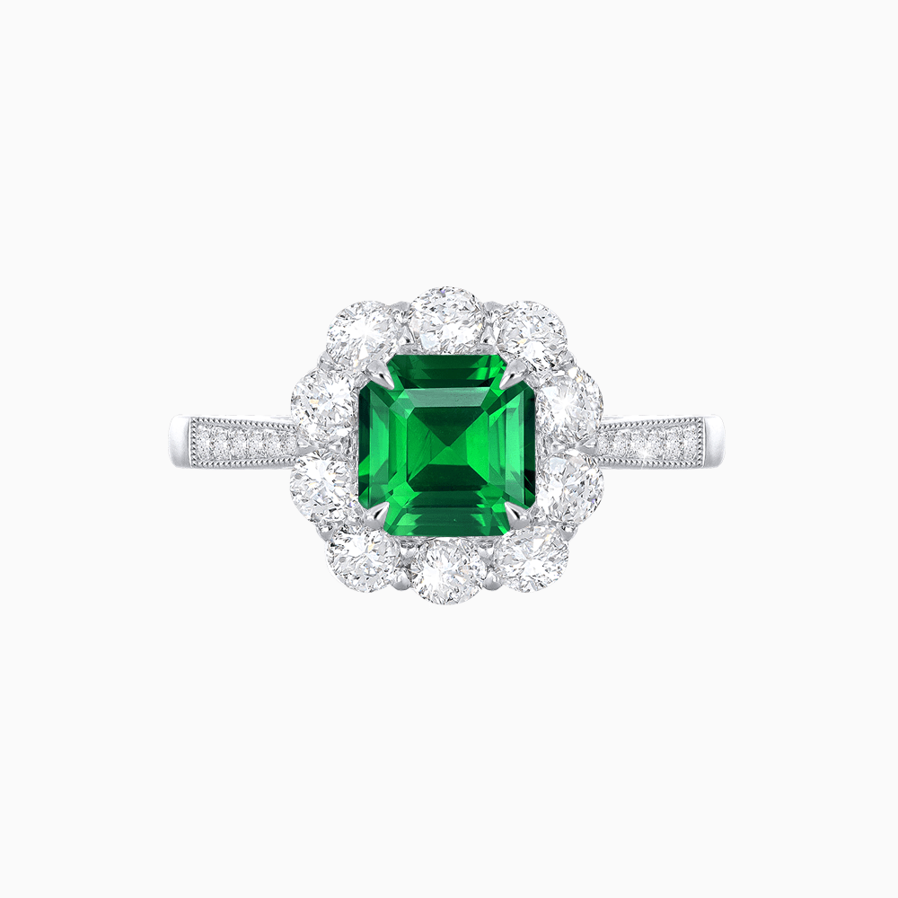 Elegant Asscher Cut Ring with Vintage Flair - Shahin Jewelry