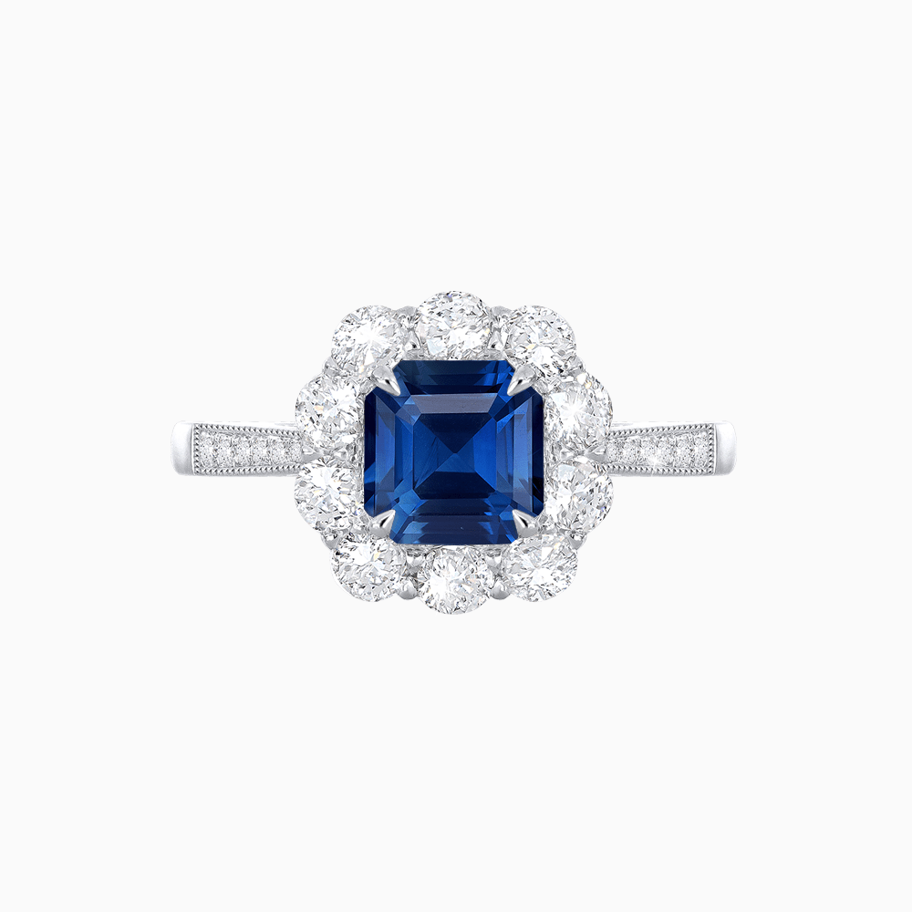Elegant Asscher Cut Ring with Vintage Flair - Shahin Jewelry