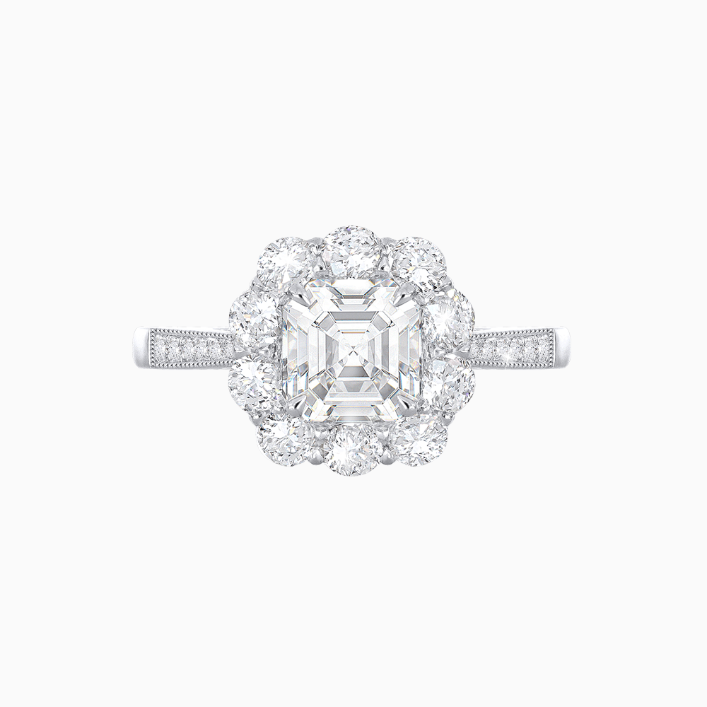 Elegant Asscher Cut Ring with Vintage Flair - Shahin Jewelry