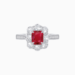 Load image into Gallery viewer, Elegant Emerald Cut Cluster Ring with Vintage Flair - Mounting - Shahin Jewelry