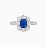 Load image into Gallery viewer, Elegant Emerald Cut Cluster Ring with Vintage Flair - Mounting - Shahin Jewelry