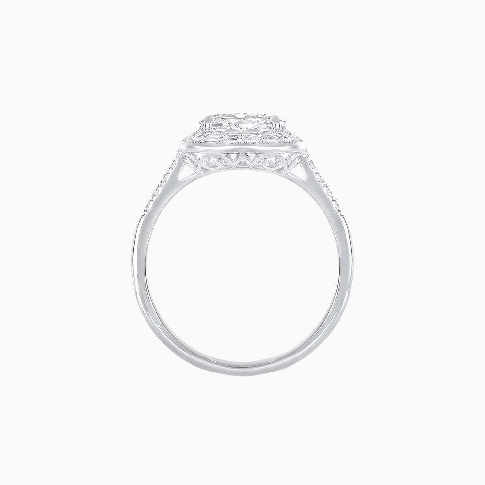 Elegant Heart - Shaped Halo Mounting Ring with Diamond Accents - Shahin Jewelry