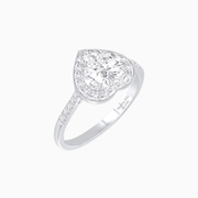 Elegant Heart - Shaped Halo Mounting Ring with Diamond Accents - Shahin Jewelry