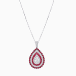 Load image into Gallery viewer, Elegant Triple Halo Pear - Shaped Pendant with Customizable Center Stone - Mounting - Shahin Jewelry