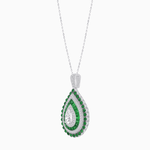 Load image into Gallery viewer, Elegant Triple Halo Pear - Shaped Pendant with Customizable Center Stone - Mounting - Shahin Jewelry