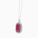 Load image into Gallery viewer, Emerald-Cut Art Deco Style Double Halo Mounting Pendant with Diamond and Gemstones - Shahin Jewelry