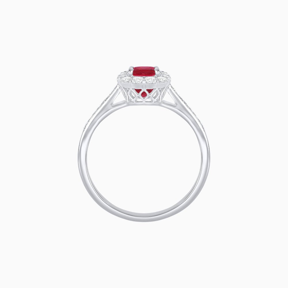 Emerald Cut Center Stone Cluster Ring - Mounting - Shahin Jewelry