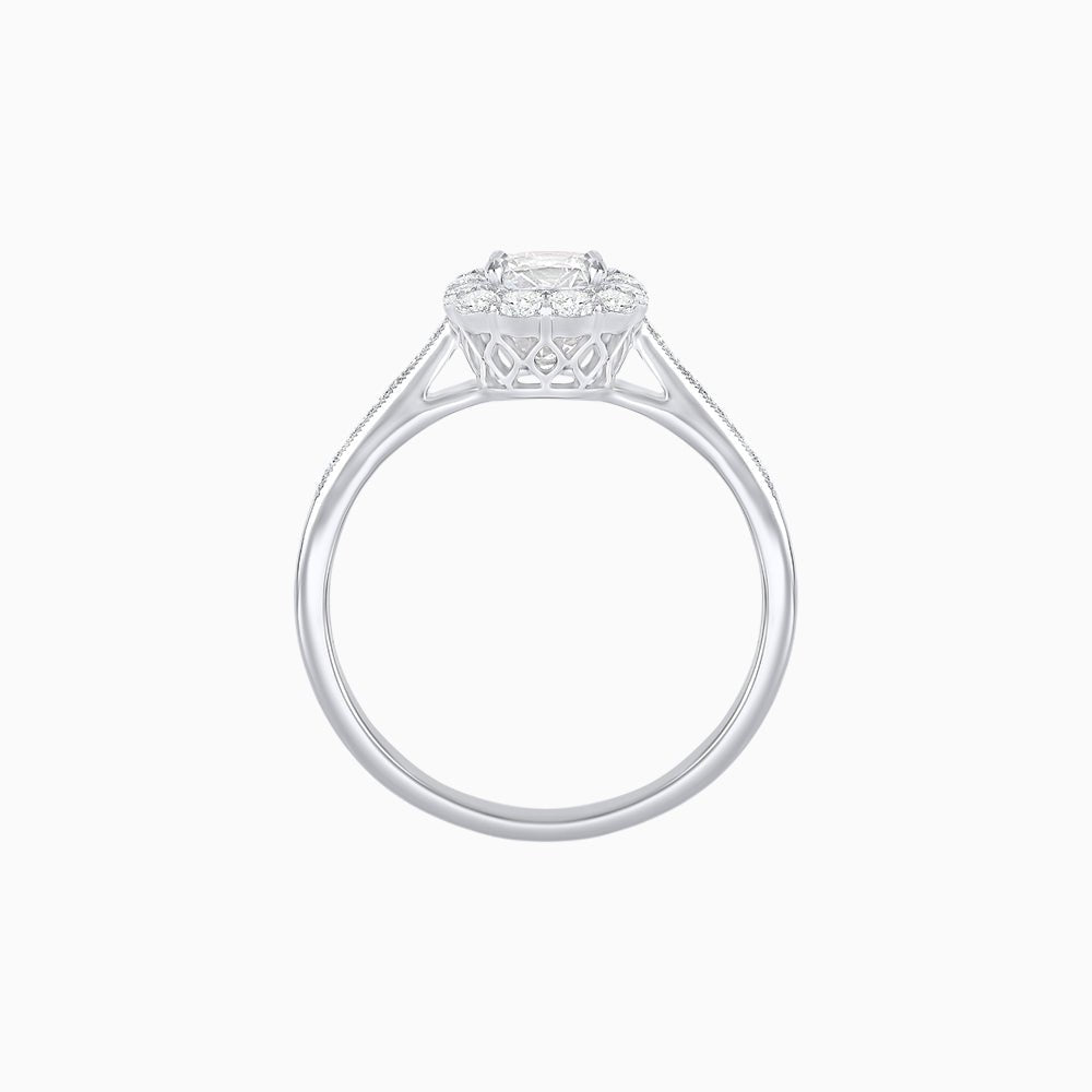 Emerald Cut Center Stone Cluster Ring - Mounting - Shahin Jewelry