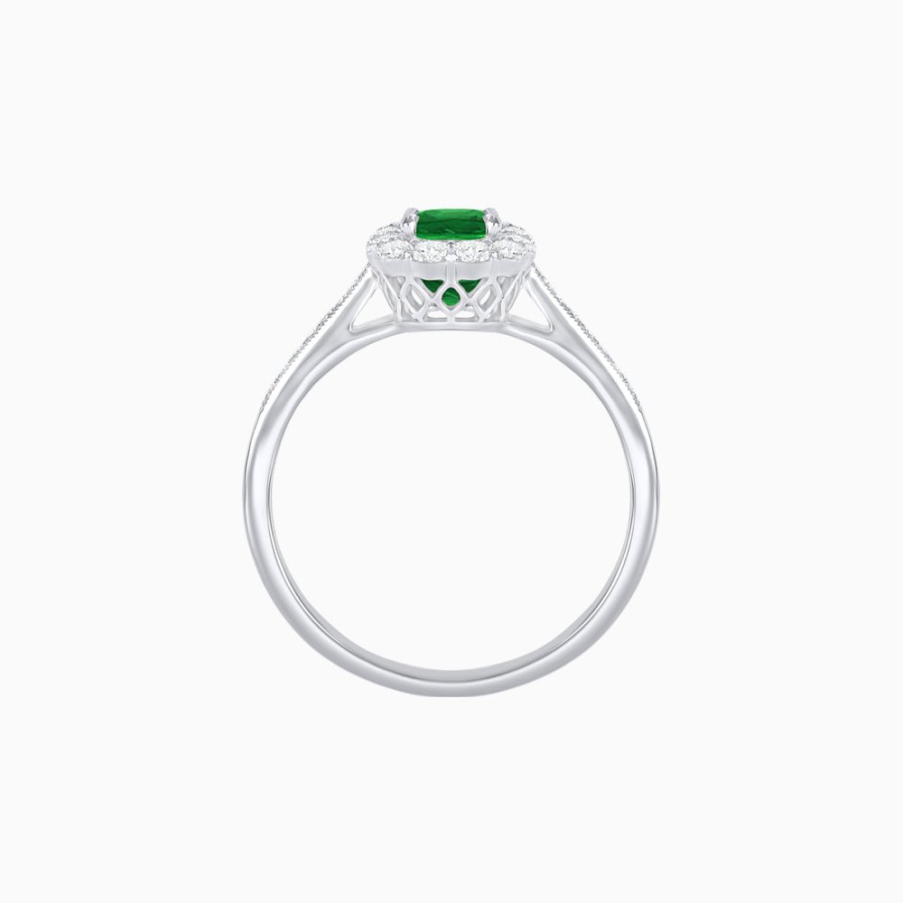 Emerald Cut Center Stone Cluster Ring - Mounting - Shahin Jewelry