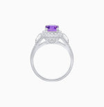 Load image into Gallery viewer, Emerald-Cut Diamond Halo Cocktail Ring with Baguette Accents - Shahin Jewelry