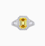 Load image into Gallery viewer, Emerald-Cut Diamond Halo Cocktail Ring with Baguette Accents - Shahin Jewelry