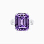 Load image into Gallery viewer, Emerald-Cut Engagement Ring with Tapered Baguette Fan Sides - Shahin Jewelry