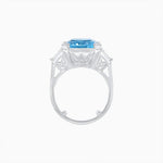 Load image into Gallery viewer, Emerald-Cut Engagement Ring with Tapered Baguette Fan Sides - Shahin Jewelry