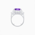 Load image into Gallery viewer, Emerald-Cut Engagement Ring with Tapered Baguette Fan Sides - Shahin Jewelry