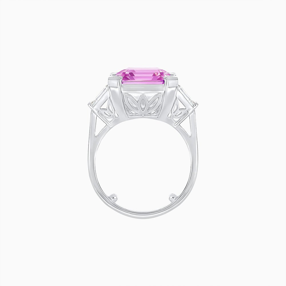Emerald-Cut Engagement Ring with Tapered Baguette Fan Sides - Shahin Jewelry