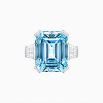 Load image into Gallery viewer, Emerald-Cut Engagement Ring with Tapered Baguette Fan Sides - Shahin Jewelry