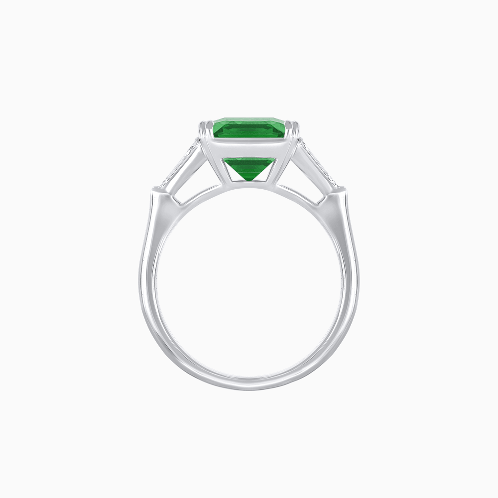 Emerald-Cut Engagement Ring with Tapered Baguette Side Stones - Shahin Jewelry