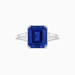 Load image into Gallery viewer, Emerald-Cut Engagement Ring with Tapered Baguette Side Stones - Shahin Jewelry