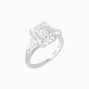 Emerald-Cut Engagement Ring with Tapered Baguette Side Stones - Shahin Jewelry