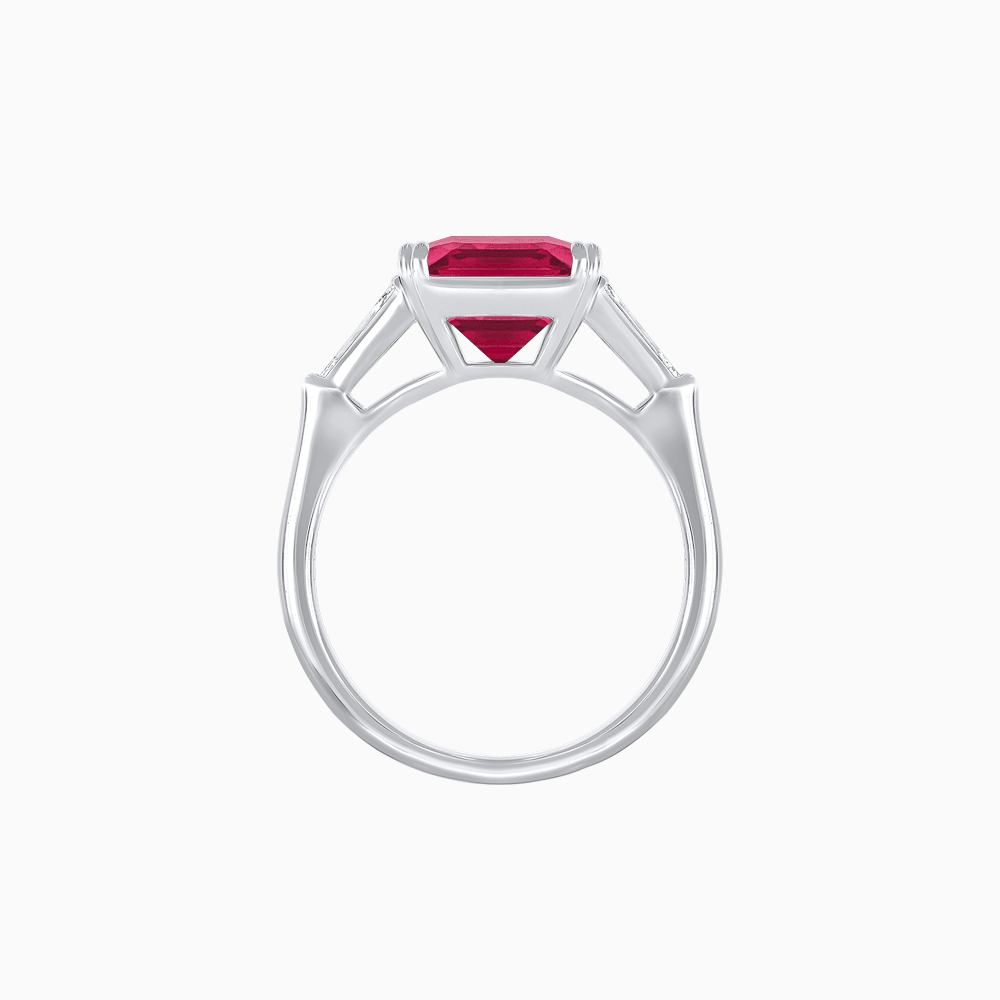 Emerald-Cut Engagement Ring with Tapered Baguette Side Stones - Shahin Jewelry