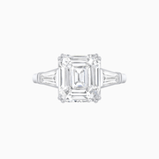 Emerald-Cut Engagement Ring with Tapered Baguette Side Stones - Shahin Jewelry