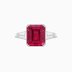 Load image into Gallery viewer, Emerald-Cut Engagement Ring with Tapered Baguette Side Stones - Shahin Jewelry