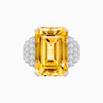 Load image into Gallery viewer, Emerald Cut Gemstone Ring with Step-Down Diamond Shoulders - Shahin Jewelry